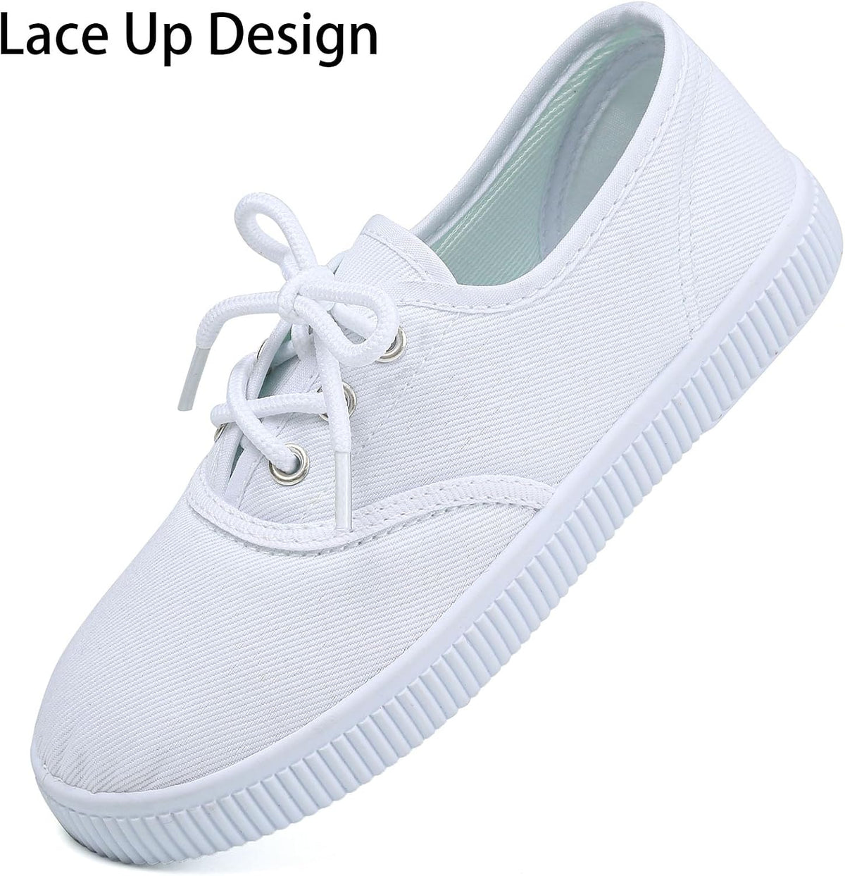 Boy's Girl's Kids White Canvas Shoes for Kids Slip-On Lightweight Sneakers Casual Skin-Friendly Walking Running Shoes(Toddler/Little Kids/Big Kids)