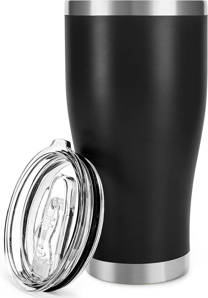 DS 30 Oz Tumbler with Lid Stainless Steel Vacuum Insulated Water Coffee Tumbler Durable Leak Proof BPA Free Ice Coffee Thermal Cup (Black)
