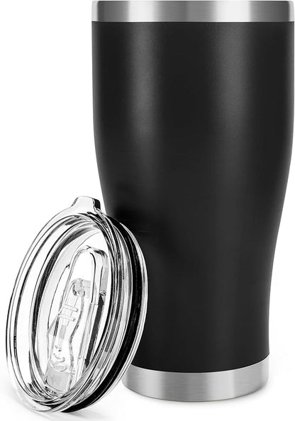 DS 30 Oz Tumbler with Lid Stainless Steel Vacuum Insulated Water Coffee Tumbler Durable Leak Proof BPA Free Ice Coffee Thermal Cup (Black)