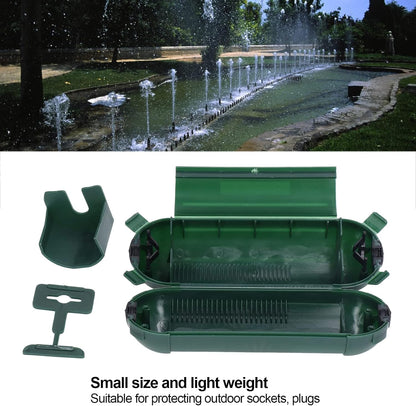 Outdoor Extension Cord Safety Cover HIGH Protection Weatherproof Electrical Connection Box Green (with Claws)