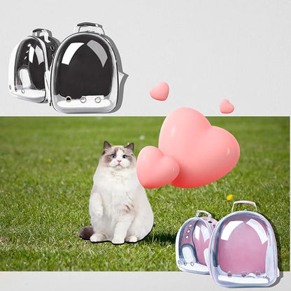 Cat Backpack Bubble, Cats and Dogs Pet Carrier Hard, Suitable for Cats Traveling Cat Bag Carrier, Transparent Outdoor Waterproof Spacecraft Pet Backpack Carrier(Black)