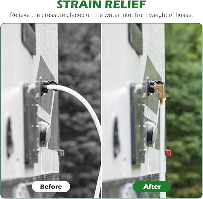 90 Degree Water Hose Elbow for RV with Easy Grip Connector RV Drinking Water Hose Adapter for RV City Water Inlet Connection City Water Hookup for Camper Residential Outdoor 1 pack