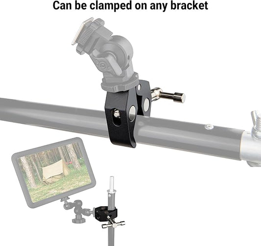 Super Clamp Pro, Heavy-Duty Aluminum Camera Mount with 14", 38" Threads, 0.6"-2" Jaw for LightsMicsPhones, Holders on desks, tripods, and car Windows