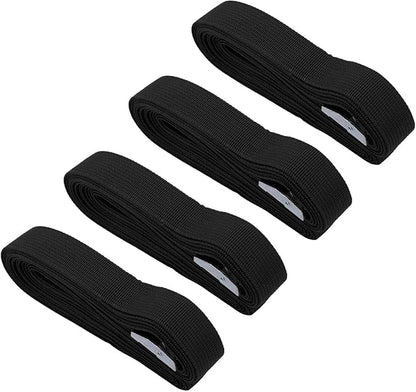 Luggage Tie Down Strap Heavy Duty Flexible Secure Hold 4 Suitcase Straps Quick Release Buckles for Camping (Black)