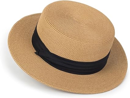 Womens Beach-Sun-Straw-Hat - Travel Wide Brim Fedora Straw Beach Hat Panama Summer Hat