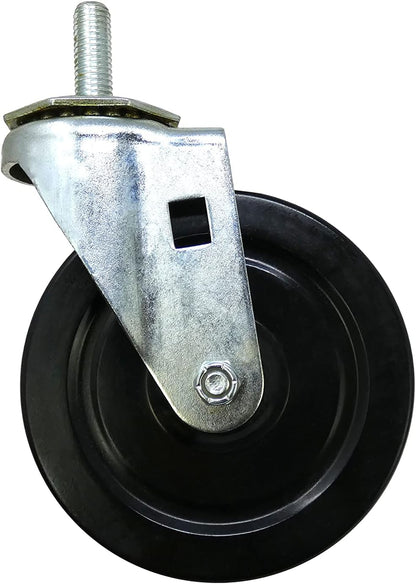 Shepherd Hardware 9023 4-Inch Soft Rubber Swivel Stem Caster, 1/2-Inch Stem Diameter, 200-lb Load Capacity