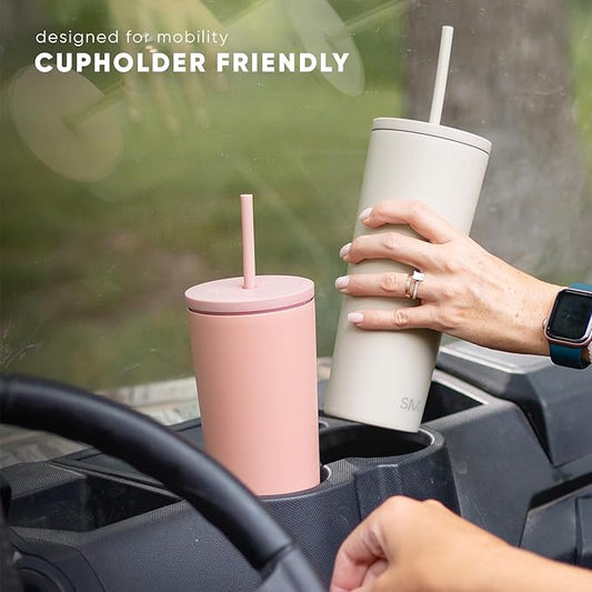 Simple Modern Insulated Tumbler with Lid and Straw  Iced Coffee Cup Reusable Stainless Steel Water Bottle Travel Mug  Gifts for Women Men Her Him  Classic Collection  24oz  Raspberry Vibes