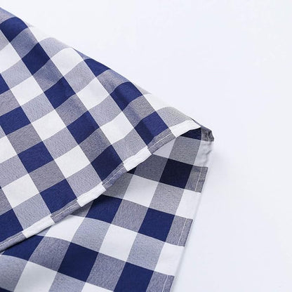 Zdada Navy Blue and White Buffalo Checkered Tablecloth 54x54 inch Polyester Plaid Tablecloth for Kitchen Dining Square Rectangle Table Decor