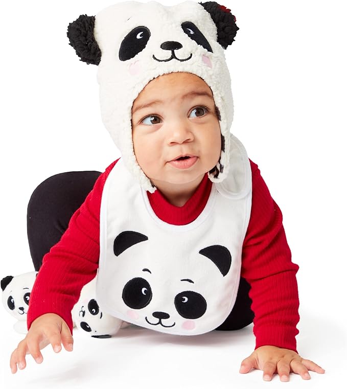 Enesco Izzy and Oliver New Baby Infant Panda Character Super Soft Booties, White, One Size