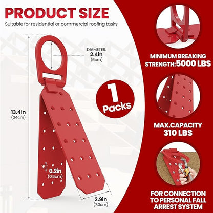 Reusable Roof Anchor  Alloy Steel Fall Protection Anchor  High Stength D-ring Roofing Anchor  Temporary Roof Anchor for Industrial  Construction Use on WoodMetal - 1 Pack