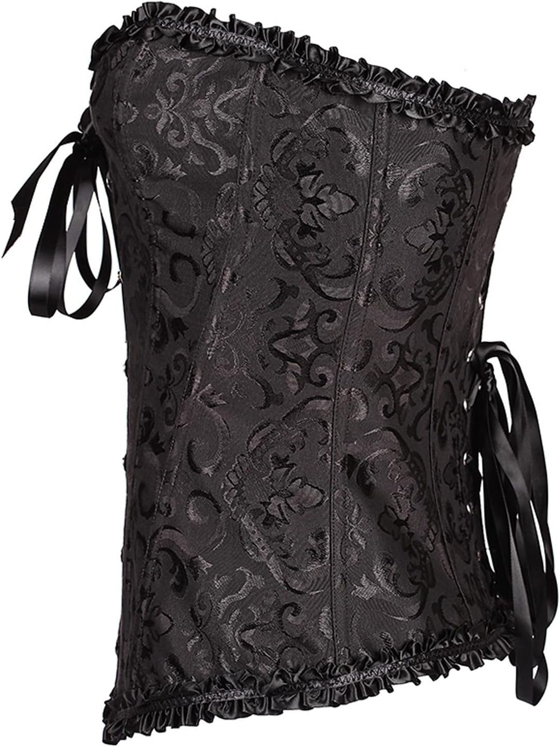 Women's Plus Size Gothic Corset Tops Renaissance Lace Up Bustier Overbust Body Shaper Steampunk Corsets with Thongs