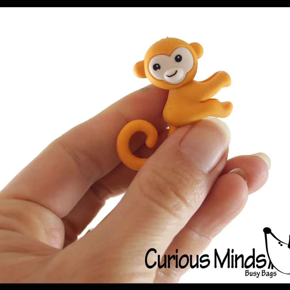 Wholesale 1 Cute Monkey Animal 3D Adorable Erasers - Eraser Pencil Top- Blue