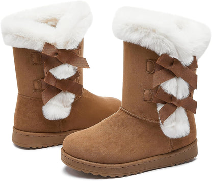 womens winter boots Mid-calf snow booties warm fur linning comfortable furry boots for womens