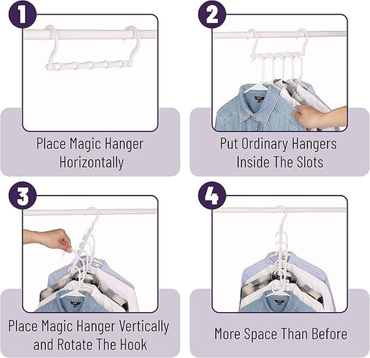Mr. Pen- Space Saving Hangers for Clothes, 8 Pack, White Space Saver Hangers, Shirt Hangers Space Saving, Clothes Hanger Organizer, Hanger Space Saver, Multi Hanger, Magic Hangers