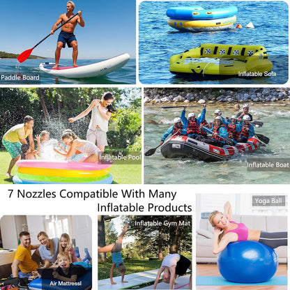 Estgora Paddle Board Pump Adapter Set, Sup Air Pump Hose with 7 Nozzles for Inflatable Paddleboard, Boat, Tent, Pool, Paddle Board Accessories Replacement Parts for Electric SUP Pump, Rafts, Kayak