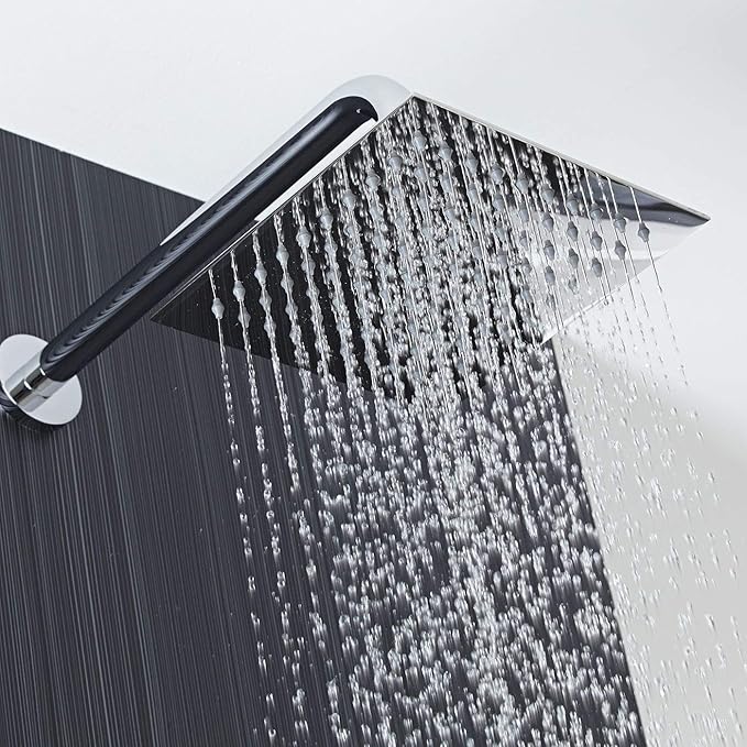 Voolan Rain Shower head, High Pressure Shower Head Made of 304 Stainless Steel, Relaxed Shower Experience Even at Low Water Flow and Pressure (8" Chrome)
