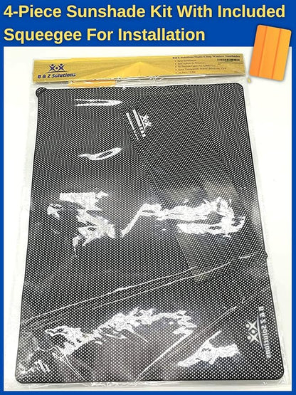 BZ Solutions Original 4-Pack Car Window Sun Shades Bundle-Universal Fit All Vehicles-Easy and Effective Way to Block Sun Glare, Harmful Heat, and UV Rays from Children or Pets-Black Static Cling Film