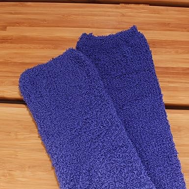 BambooMN Women's Fuzzy Knee High Socks - Polka Dots and Solid Colors - 2 Sizes - 1 Pair Pack