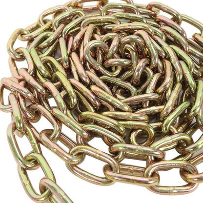 14''x12' Grade 70 Transport Binder Chain, G70 Tow Chain with Clevis Grab Hooks, 12,100 Lbs Breaking Strength for Load Tie-Down Fixed Cargo Flatbed Truck Trailer Chain