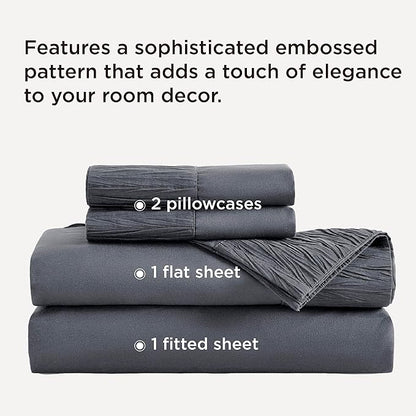 Bedsure King Size Sheets Set - 4 Pieces Soft King Sheets - Breathable  Cooling - Hotel Luxury - Easy Care Polyester Microfiber Bedding for Women, Men, Dark Grey