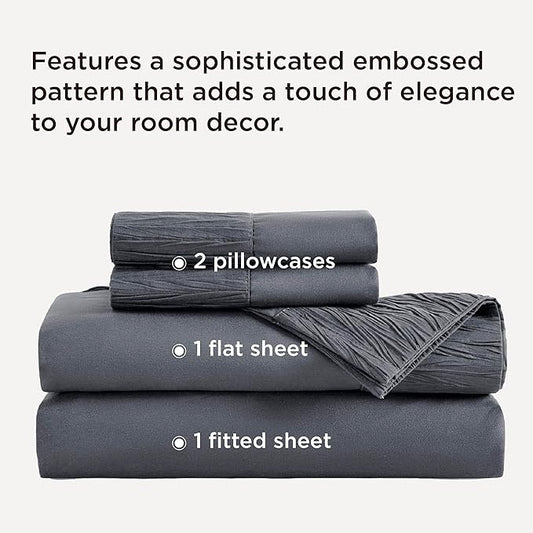 Bedsure King Size Sheets Set - 4 Pieces Soft King Sheets - Breathable  Cooling - Hotel Luxury - Easy Care Polyester Microfiber Bedding for Women, Men, Dark Grey