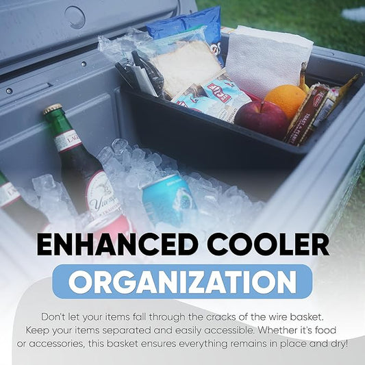 Jmoe USA Dry Basket for RTIC 52QT Ultra-Light Cooler  BPA-Free Tough Plastic  Specially Designed, Durable, Food-Safe  Storage Tray for Electronics, Utensils, Dry Goods, and More