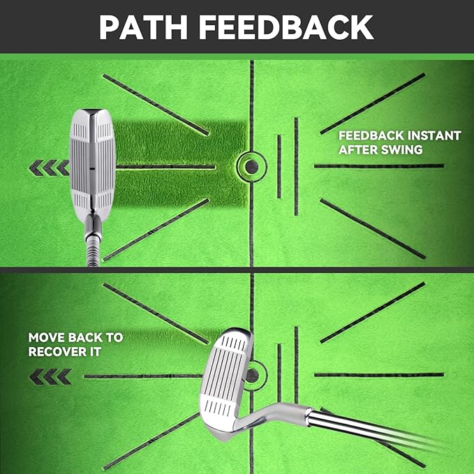 Golf Hitting Mat,Golf Training Mat for Swing Path Feedback Detection Batting, Extra Replaceable Golf Practice Mat 16"x12", Golf Gifts for Men Women for Home Indoor Outdoor