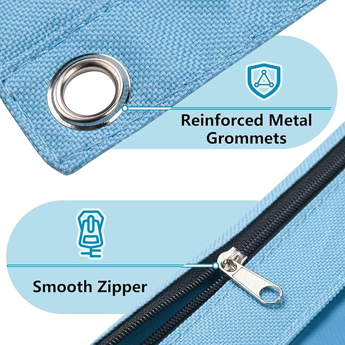 Forvencer 3 Ring Binder Pencil Pouch with Smooth Zipper, Clear Window Pencil Case, Big Capacity Pencil Bag with 3 Reinforced Grommets, Gree