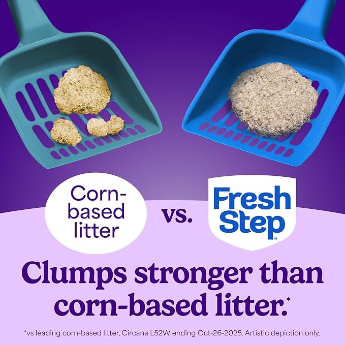 Fresh Step Advanced Ever Fresh Unscented Clumping Cat Litter, 16 lb., 2 Pk Ultra Absorbent to Last Longer, Unscented, Lowest Dust Formula, Compatible with Most Auto Litter Boxes