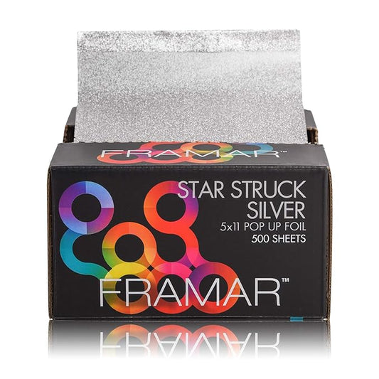 Framar Star Struck Silver Pop Up Hair Foil, Aluminum Foil Sheet, Hair Foils For Highlighting - 500 Foil Sheets
