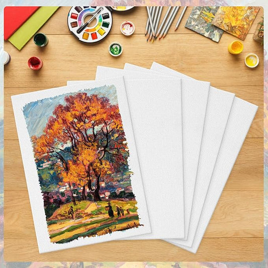Phinus 5 Pack Canvas for Painting, 8x10in Canvas Boards for Painting, Blank Painting Canvas, Paint Canva for Acrylics Oil Watercolor Tempera Paints Drawing & Art Supplier