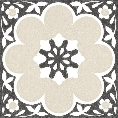 FloorPops 12-in by 12-in Black Daphne Vinyl Peel  Stick Floor Tiles (10 Tiles), (10 sq.ft.Carton)