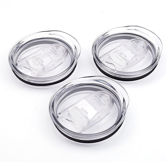 20oz Skinny Tumbler Replacement Lids 3 Pack,2.75in Cup Mouth Compatible with YETI Rambler and More Tumbler Cups,Spill Proof Splash Resistant Silicone Sliding Covers.