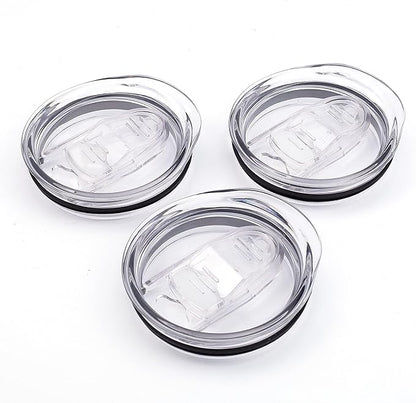 20oz Skinny Tumbler Replacement Lids 3 Pack,2.75in Cup Mouth Compatible with YETI Rambler and More Tumbler Cups,Spill Proof Splash Resistant Silicone Sliding Covers.