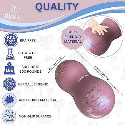 Meex Sensory Peanut Ball for Kids Therapy and Exercise - Enhance Balance, Motor Skills and Physical Therapy Calming Development with Our Yoga Ball - Flexible Seating for Autistic Children