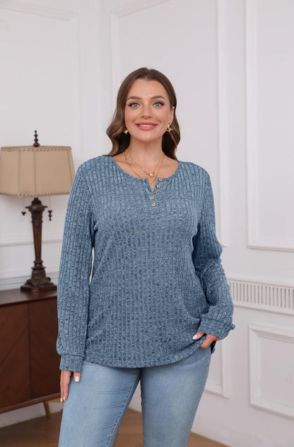 Sweater for Women Winter Clothing Long Sleeve Shirts Fall Fashion Must Haves Comfiest Airport Outfits Trendy