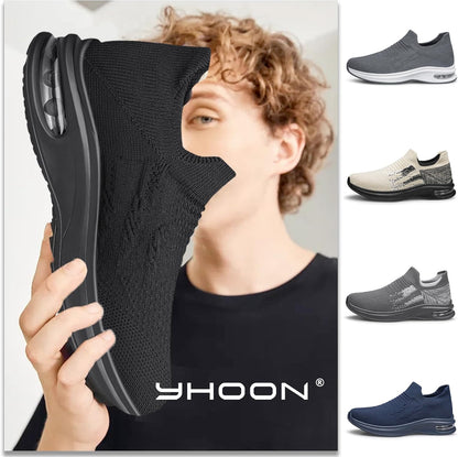 Mens Walking Shoes Slip on Lightweight Running Shoes Workout Athletic Tennis Shoes Gym Sneakers