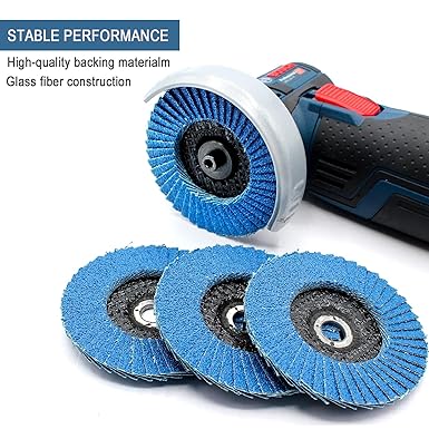 EILIDH Blue Sand 4 1/2 x 7/8-Inch Zirconia Type 29 Flap Disc,Sanding Disc for Grinding, Rust Removal,Finishing Grinding Disc (10 Pack)-40Grit