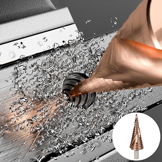 M35 Cobalt Step Drill Bit, Metric Double Spiral Flute Heavy Duty Unibit, 4-32mm (3/16" to 1-1/4") HSS Cone Drill Bit for Stainless Steel Aluminum Sheet Metal Wood Plastic