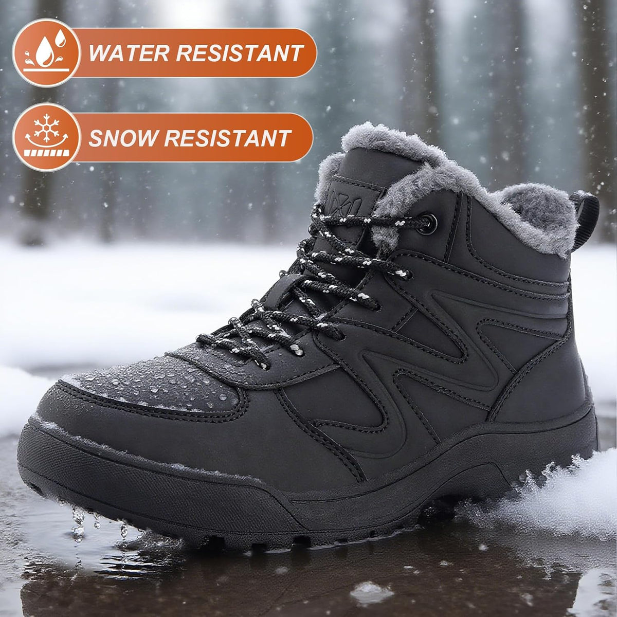 Qiucdzi Winter Boots for Women Snow Boot with Warm Fur Lined Anti-Slip Ankle Booties Walking Shoes Non-Slip Outdoor Trekking Shoes