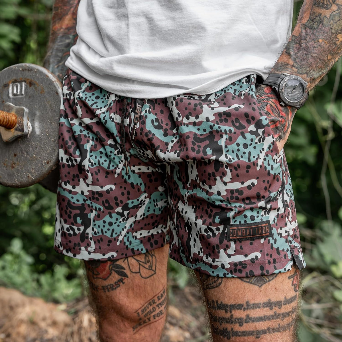 Combat Iron Men's Performance Training Shorts - 5.5” Inseam - Quick Dry Mid Stretch Allowance with Mesh Inner Pockets