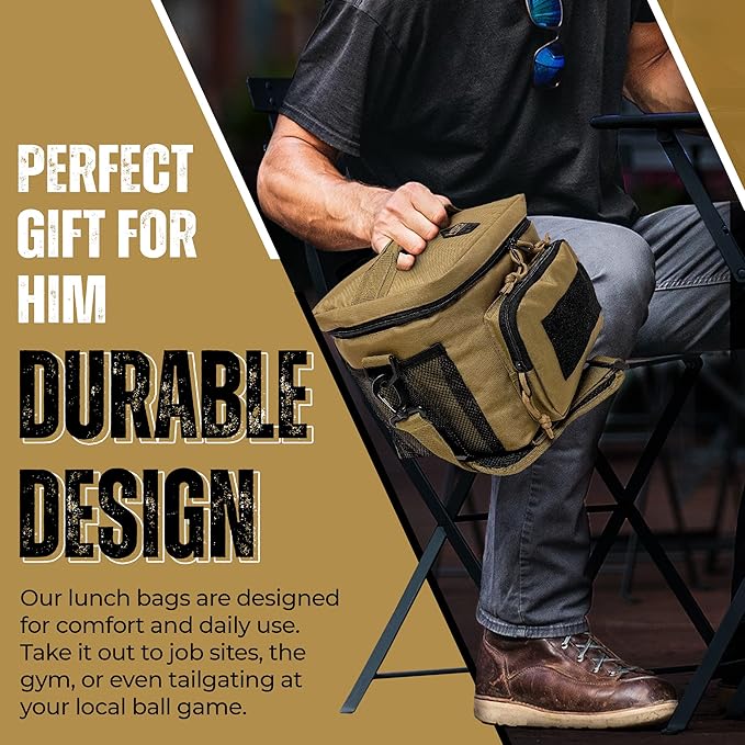 HighSpeedDaddy Tactical Lunch Box For Men  Women- Military Grade Large Insulated Lunch Bag - 11Aux 9Aux 8Au (15L) Cooler Bag - Reusable, Portable and Water Resistant - For Work, Travel  Picnic
