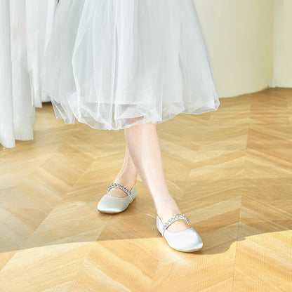 Girls Toddler Little Ballet Shoes - Flower Girls Mary Jane Flats Dress Shoes Party Wedding