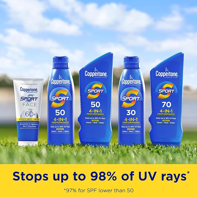 Coppertone Sport Sunscreen Spray SPF 30, Water Resistant Spray Sunscreen for Body, 5.5 Oz (Packaging May Vary)