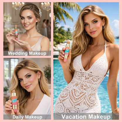 Dual-Ended Blush and Bronzer Stick – 2-in-1 Creamy Face Cheeks Contour Makeup, Smooth Hydrating Formula, Buildable Color for Natural Radiant Glow Beauty For Women (Beachy Pink)