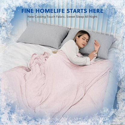 HOMFINE Cooling Blankets for Hot Sleepers - Summer Blanket Thin Lightweight Breathable Soft Double Side Enhanced Blanket for Bed Couch Sofa, Keep Cool for Night Sweats (Pink, 60 x 80 inches)