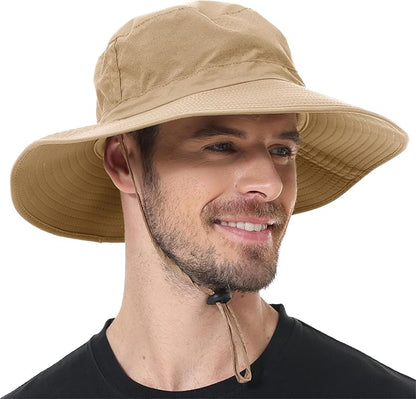 ZOORON Boonie Hat UPF 50+ Cooling Sun Hat for Men and Women,Wide Brim Bucket Hats with UV Protection for Safari Hiking Beach