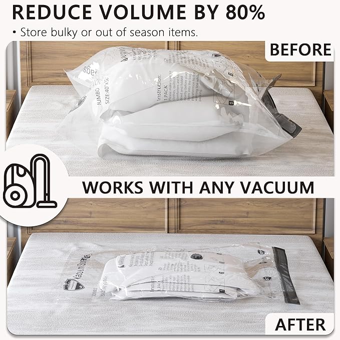 SUOCO 10 Medium Vacuum Storage Bags with Electric Pump, Travel Clothes Space Saver Bags, Compression Airtight Seal Bags for Clothing, Pillows, Comforters, Blankets