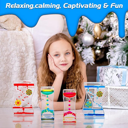 XINBAOHONG Liquid Motion Bubbler Sensory Toy for Kids and Adults 4-Pack,Calming Stress Relief Fidget Toys for ADHD Autism, Office Desk Decor