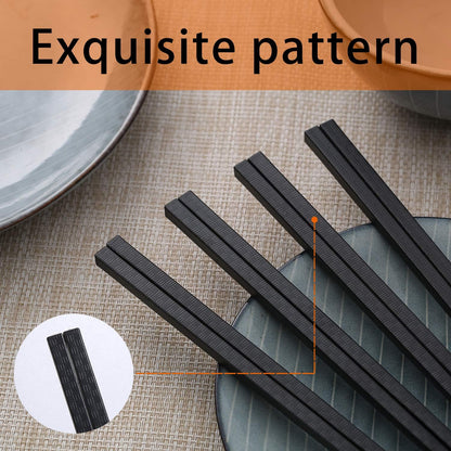 4 Pairs Fiberglass Chopsticks, Reusable Alloy Chop Sticks Non-slip Chopsticks, Dishwasher, 9 1/2 Inches